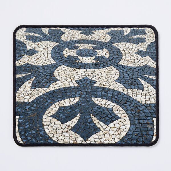 Item preview, Circles and leaves in black and white cobblestones, Lisbon designed and sold by Julie Dawn Fox.