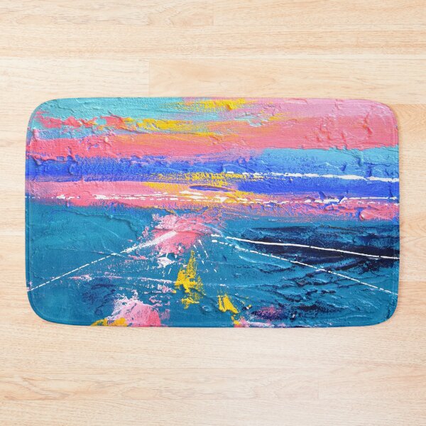 Item preview, pink orange road gold wall art Original print painting decor wall art vibrant designed and sold by wrightsonarts.