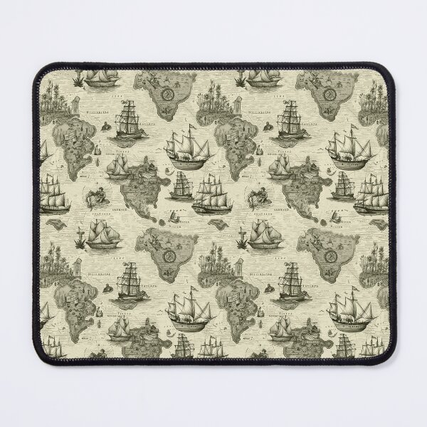 Item preview, Nautical fantasy map  designed and sold by Alessandro Remo Mazzoni Remotextiles.