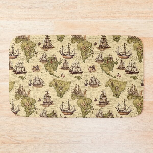 Item preview, Nautical fantasy map  designed and sold by Alessandro Remo Mazzoni Remotextiles.