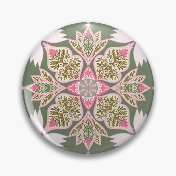 Item preview, Floral Mandala Paisley Repeat Pattern - Pink and Green designed and sold by SemDesigns1.