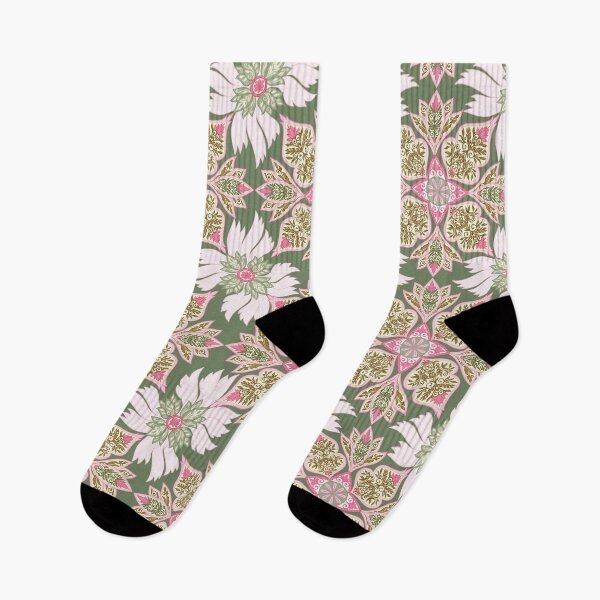 Item preview, Floral Mandala Paisley Repeat Pattern - Pink and Green designed and sold by SemDesigns1.