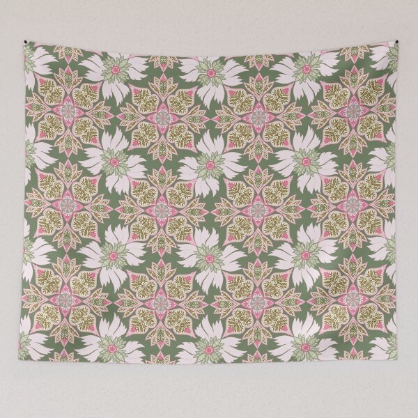 Item preview, Floral Mandala Paisley Repeat Pattern - Pink and Green designed and sold by SemDesigns1.