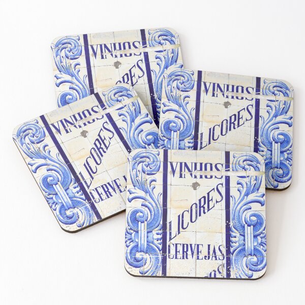 Item preview, Portuguese tiles. Wines, Spirits, Beers and Tobaccos azulejo designed and sold by Julie Dawn Fox.