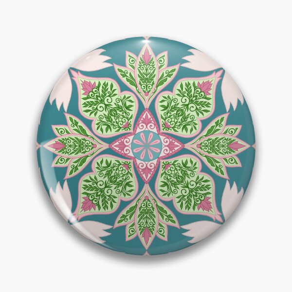 Item preview, Floral Mandala Paisley Repeat Pattern - Pink, Blue and Green designed and sold by SemDesigns1.
