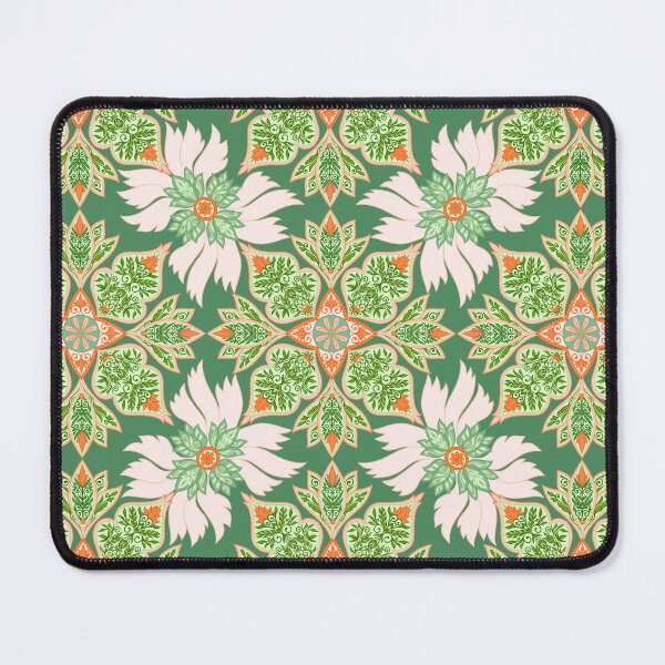 Item preview, Floral Mandala Paisley Repeat Pattern - Orange and Green designed and sold by SemDesigns1.