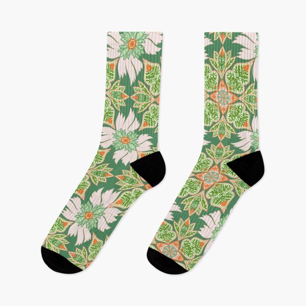 Item preview, Floral Mandala Paisley Repeat Pattern - Orange and Green designed and sold by SemDesigns1.