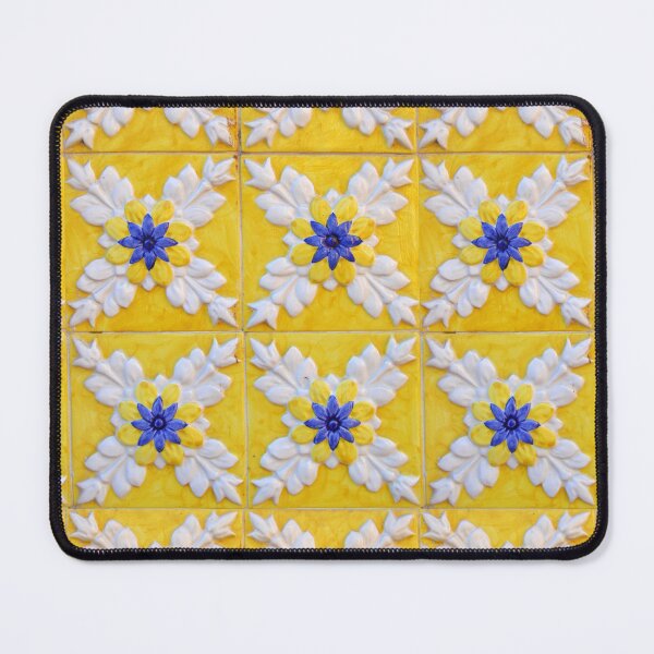 Item preview, Portuguese azulejos. Yellow, white and blue tiles, Coimbra, Portugal designed and sold by Julie Dawn Fox.