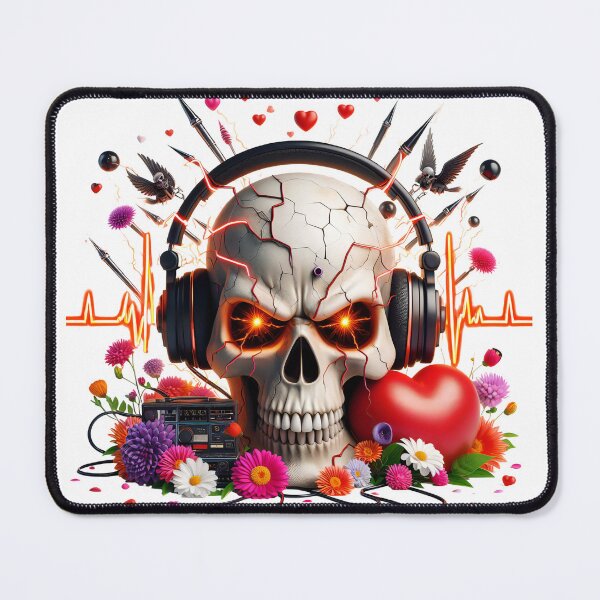 Item preview, Skull coloring with earphones around flour designed and sold by HellsingDesigns.