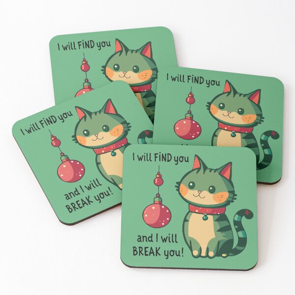 Item preview, Christmas Cat I will Find You and I will Break you designed and sold by AntiqueImages.