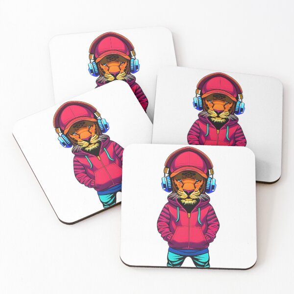 Item preview, Cartoon lion in hoodies and headphones designed and sold by ArtBoom73.