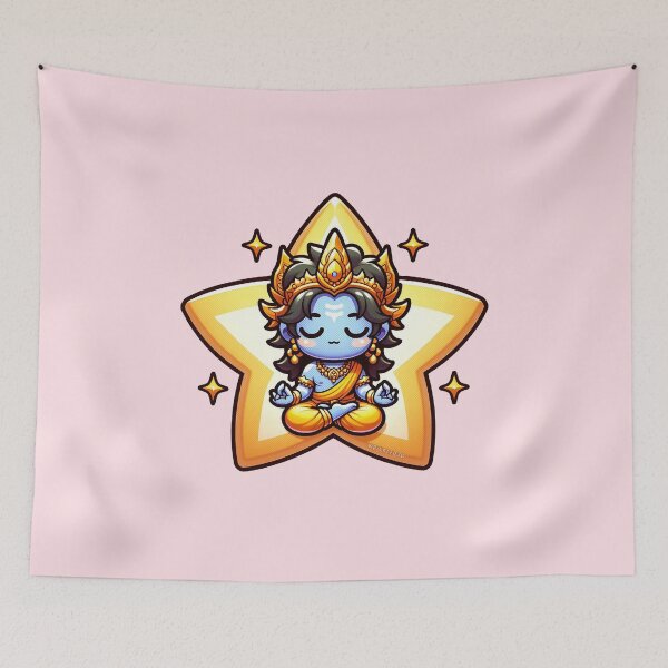 Item preview, Vishnu Meditating Cartoon designed and sold by PickledjoArt.