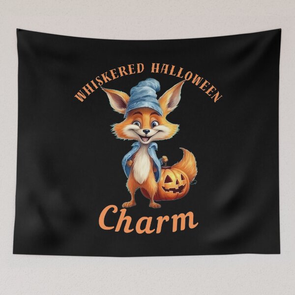 Item preview, Whiskered Halloween Charm. fox portrait designed and sold by FoxVibes.