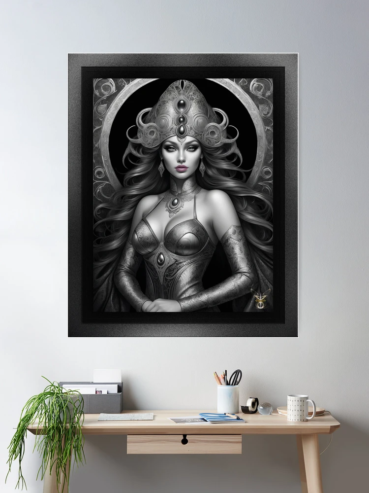 Portrait Of Leonari Linai Gorgeous AI Concept Art Portrait by Xzendor7 Room Decor Poster Art Print Portrait