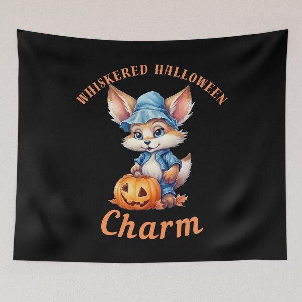 Item preview, Whiskered Halloween Charm. fox watercolor designed and sold by FoxVibes.