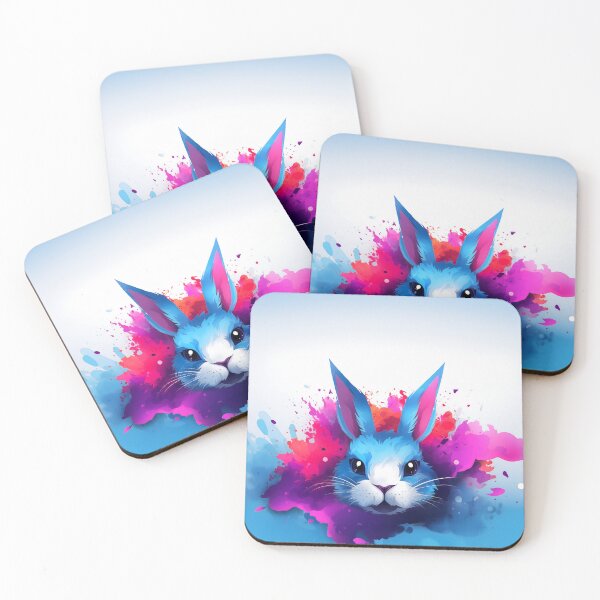 Item preview, Vibrant Rabbit Portrait: A Symphony of Playful Hues designed and sold by unimuse.