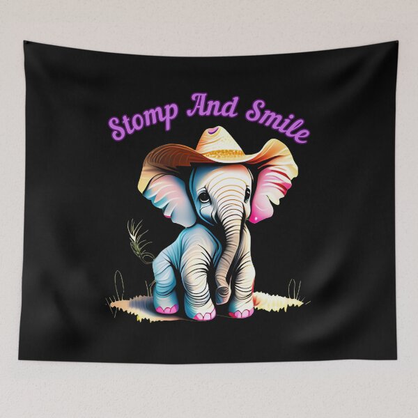 Item preview, Stomp And Smile. elephant face designed and sold by ElephantVibes.