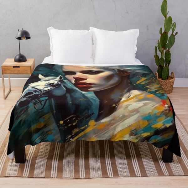 Item preview, Female Theme Art About Women Original Artwork Beautiful Women Wild Horses B190-2 designed and sold by MPCFICTION.