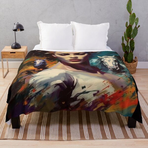 Item preview, Female Theme Art About Women Original Artwork Beautiful Women Wild Horses B190-3 designed and sold by MPCFICTION.