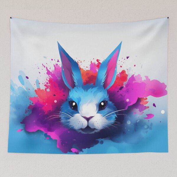 Item preview, Vibrant Rabbit Portrait: A Symphony of Playful Hues designed and sold by unimuse.