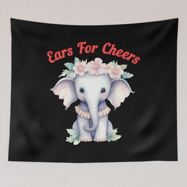Item preview, Ears For Cheers. colorful elephant designed and sold by ElephantVibes.