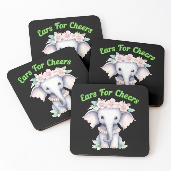 Item preview, Ears For Cheers. elephant portrait designed and sold by ElephantVibes.