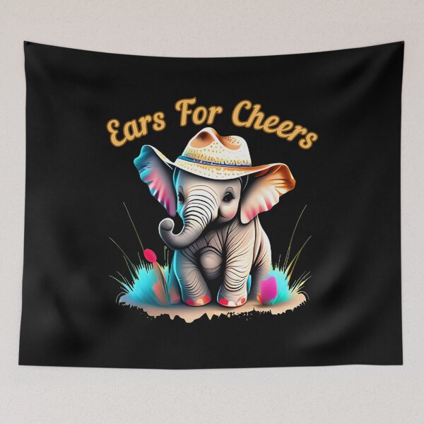 Item preview, Ears For Cheers. watercolor elephant designed and sold by ElephantVibes.