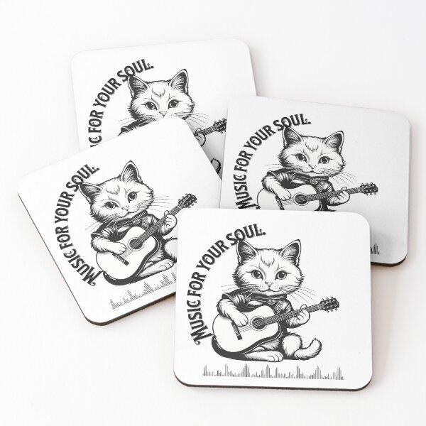 Item preview, Feline harmony: Discover the musical world of the cat with guitar designed and sold by Artedig.