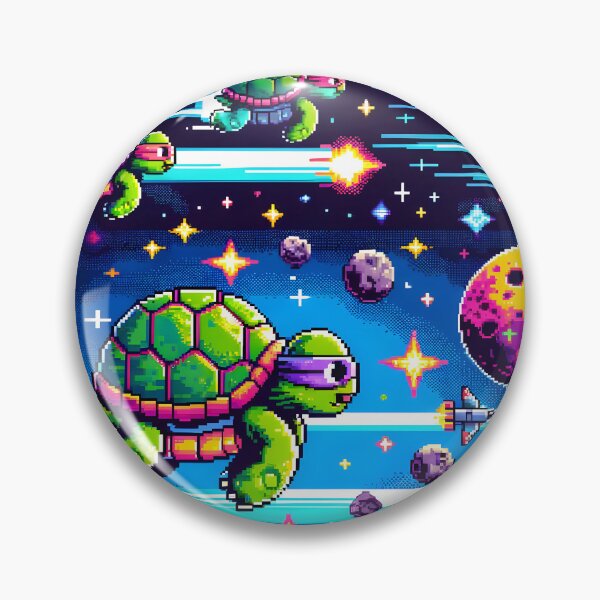 Item preview, Pixel Space Turtles Arcade Odyssey designed and sold by inkArtistryfine.