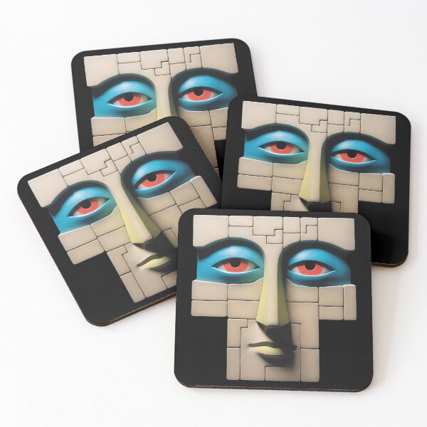 Item preview, Surreal Puzzle Cubic Placid Human Head - Modern Abstract Art designed and sold by MadeByRobots.
