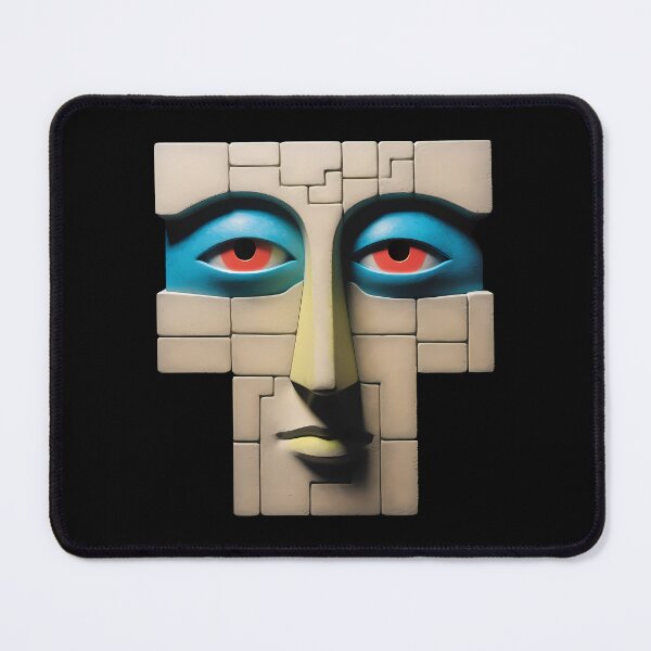 Item preview, Surreal Puzzle Cubic Placid Human Head - Modern Abstract Art designed and sold by MadeByRobots.
