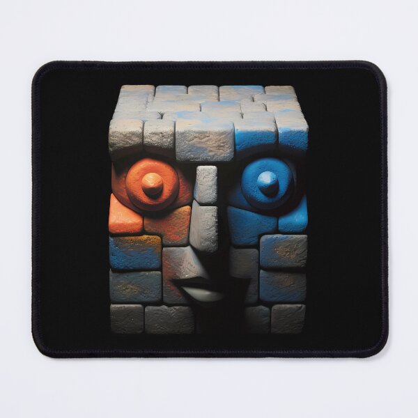 Item preview, Surreal Puzzle Cubic Placid Human Head - Cube Modern Abstract Art designed and sold by MadeByRobots.