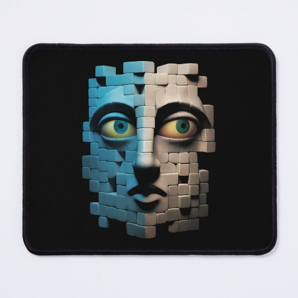 Item preview, Surreal Puzzle Cubic Placid Human Head - Cube Modern Abstract Art designed and sold by MadeByRobots.