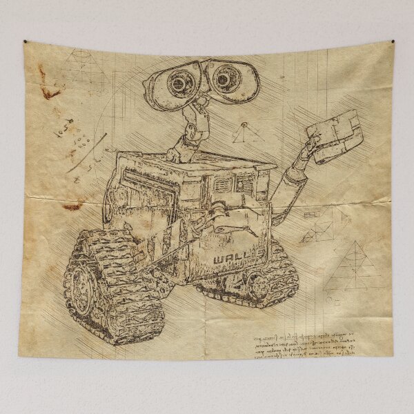 Item preview, Wall-e illustration in Leonardo Da Vinci style designed and sold by Jerhus.