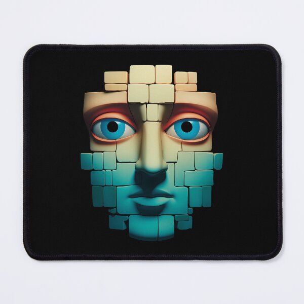 Item preview, Surreal Puzzle Cubic Human Head - Cube Modern Abstract Art Expression designed and sold by MadeByRobots.
