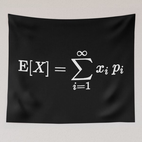 Item preview, expectation value of random variable, math, probability and statistics designed and sold by NoetherSym.