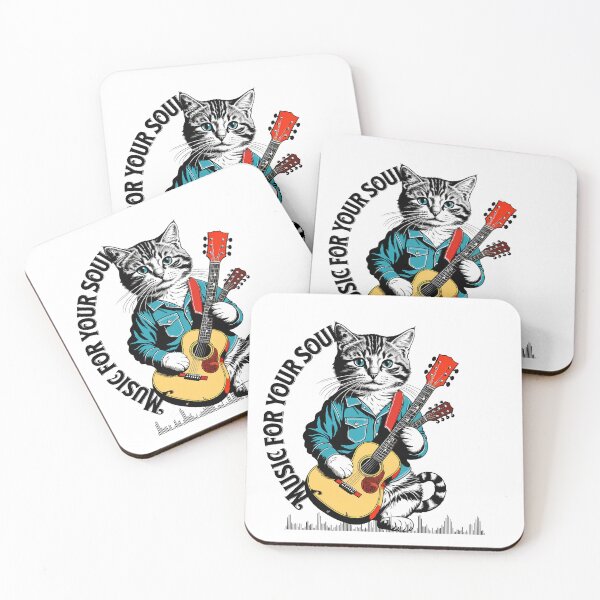 Item preview, When purrs meet melodies: Cat with guitar designed and sold by Artedig.