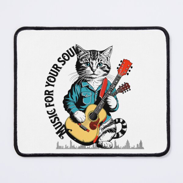 Item preview, When purrs meet melodies: Cat with guitar designed and sold by Artedig.