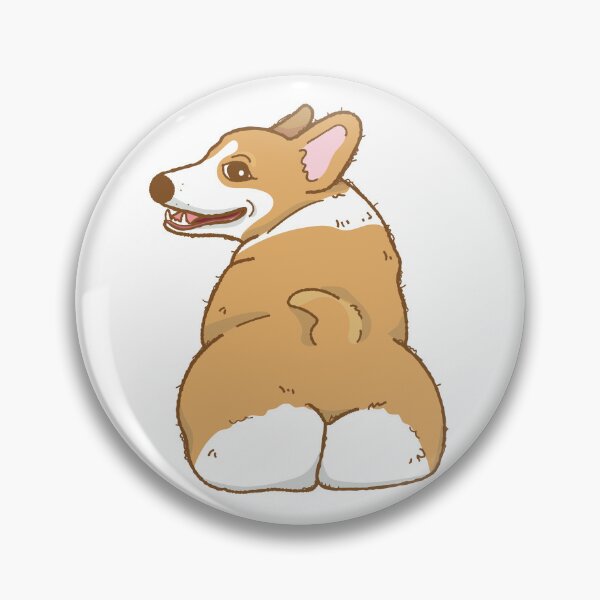 Artikelvorschau, Niedliche und lustige orange-weiße Corgi-Hintern-Zeichnung entworfen und verkauft von LionessLove.