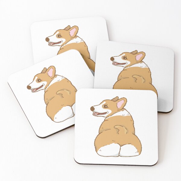 Artikelvorschau, Niedliche und lustige orange-weiße Corgi-Hintern-Zeichnung entworfen und verkauft von LionessLove.