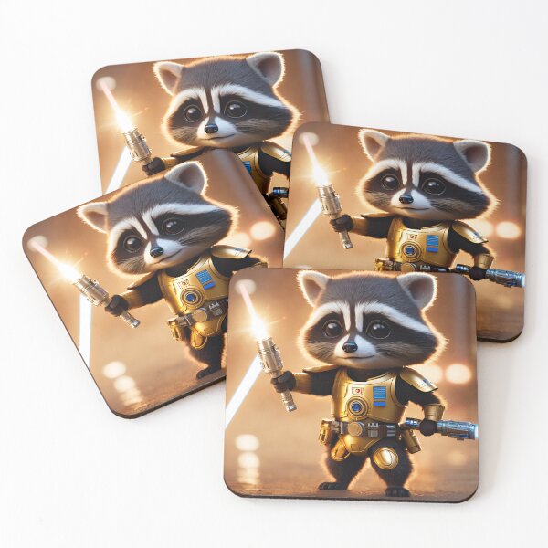 Item preview, Robot raccoon is training to fight. designed and sold by BotunPeony.