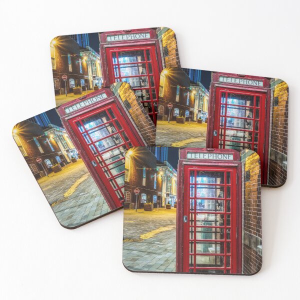Item preview, Traditional Red Telephone Box at Blackburn, Lancashire at Night designed and sold by Shafiq Khan.