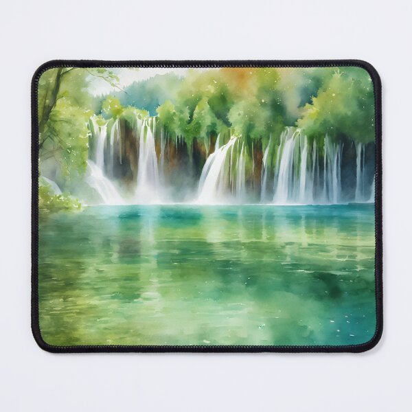 Item preview, Watercolor Harmony at Plitvice Lakes designed and sold by colorvisionart.