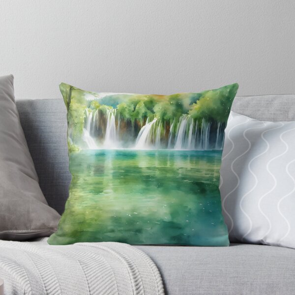 Item preview, Watercolor Harmony at Plitvice Lakes designed and sold by colorvisionart.