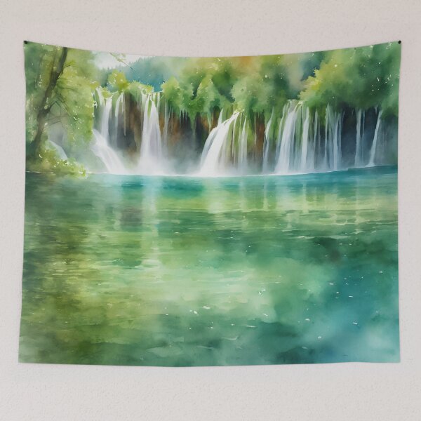 Item preview, Watercolor Harmony at Plitvice Lakes designed and sold by colorvisionart.