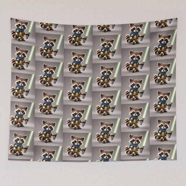 Item preview, Robot raccoon is training to fight. designed and sold by BotunPeony.