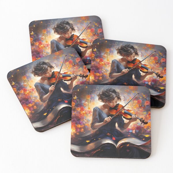 Item preview, girl music song play violin guitar cello art designed and sold by UILOVE.