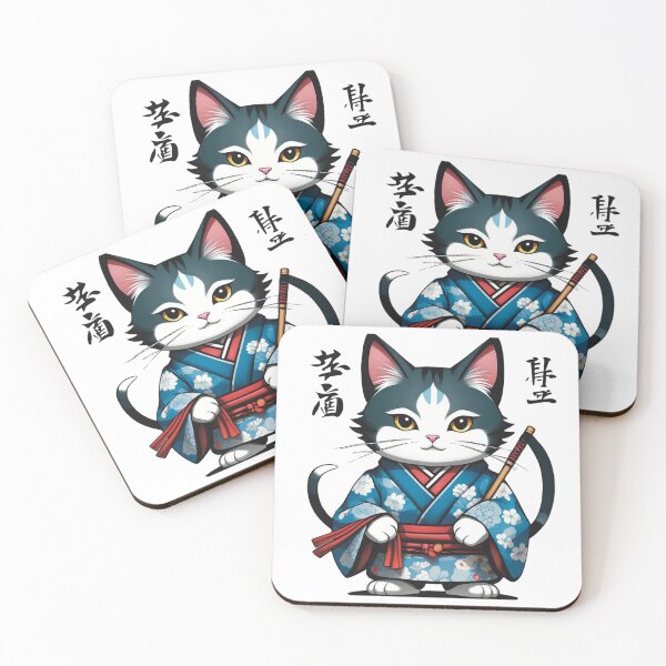 Item preview, Japanese Cute Cat Wearing Kimono designed and sold by artukiyo.
