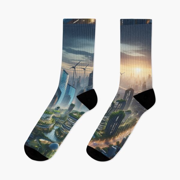 Item preview, "Dusk in the Sustainable City" designed and sold by APARTAI EU.