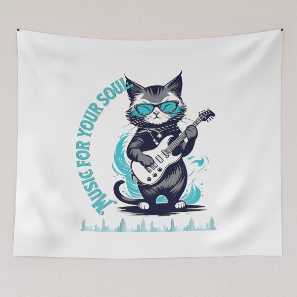 Item preview, Cat artists: Discover the sweet serenade of the prodigy cat with guitar designed and sold by Artedig.